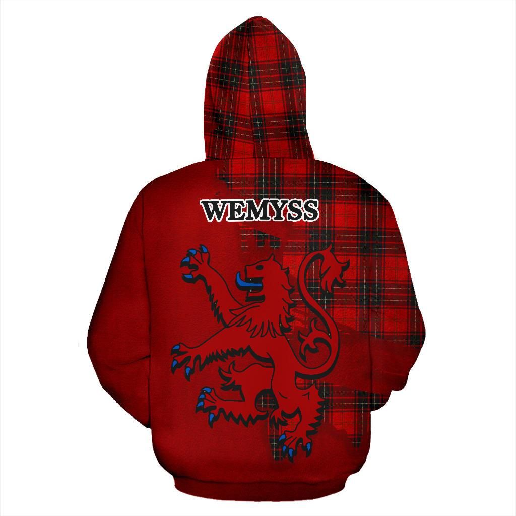 Printivon Wemyss Modern Clan Crest Tartan Hoodie Royal