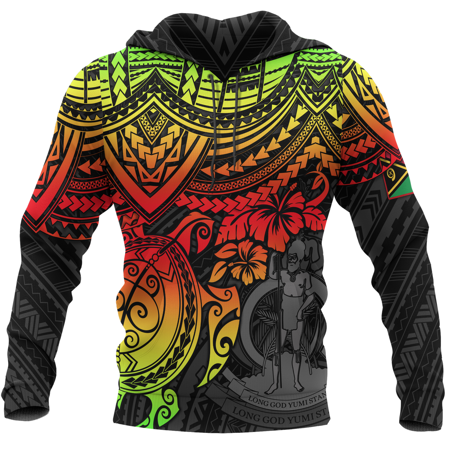 Vanuatu Polynesian Hoodie Reggae Turtle