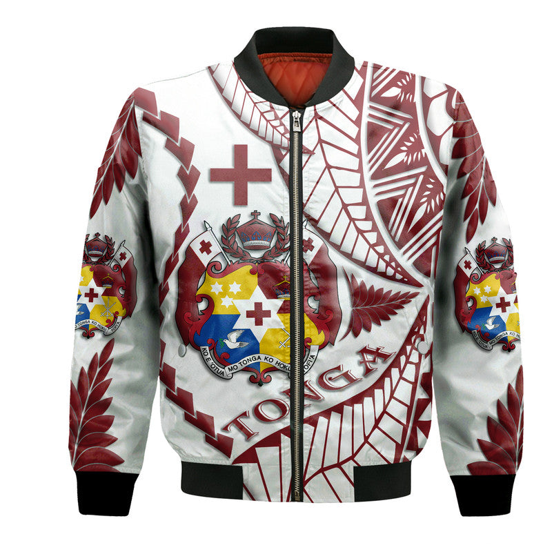 Tonga Emancipation Day Bomber Jacket Kupesi Pattern No.1 White
