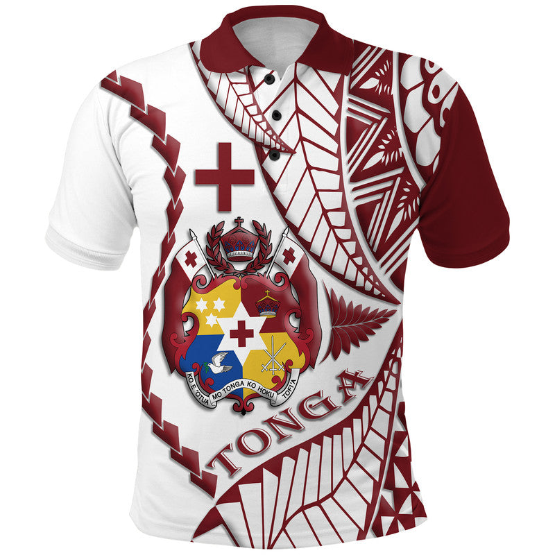 Tonga Emancipation Day Polo Shirt Kupesi Pattern No.1 White
