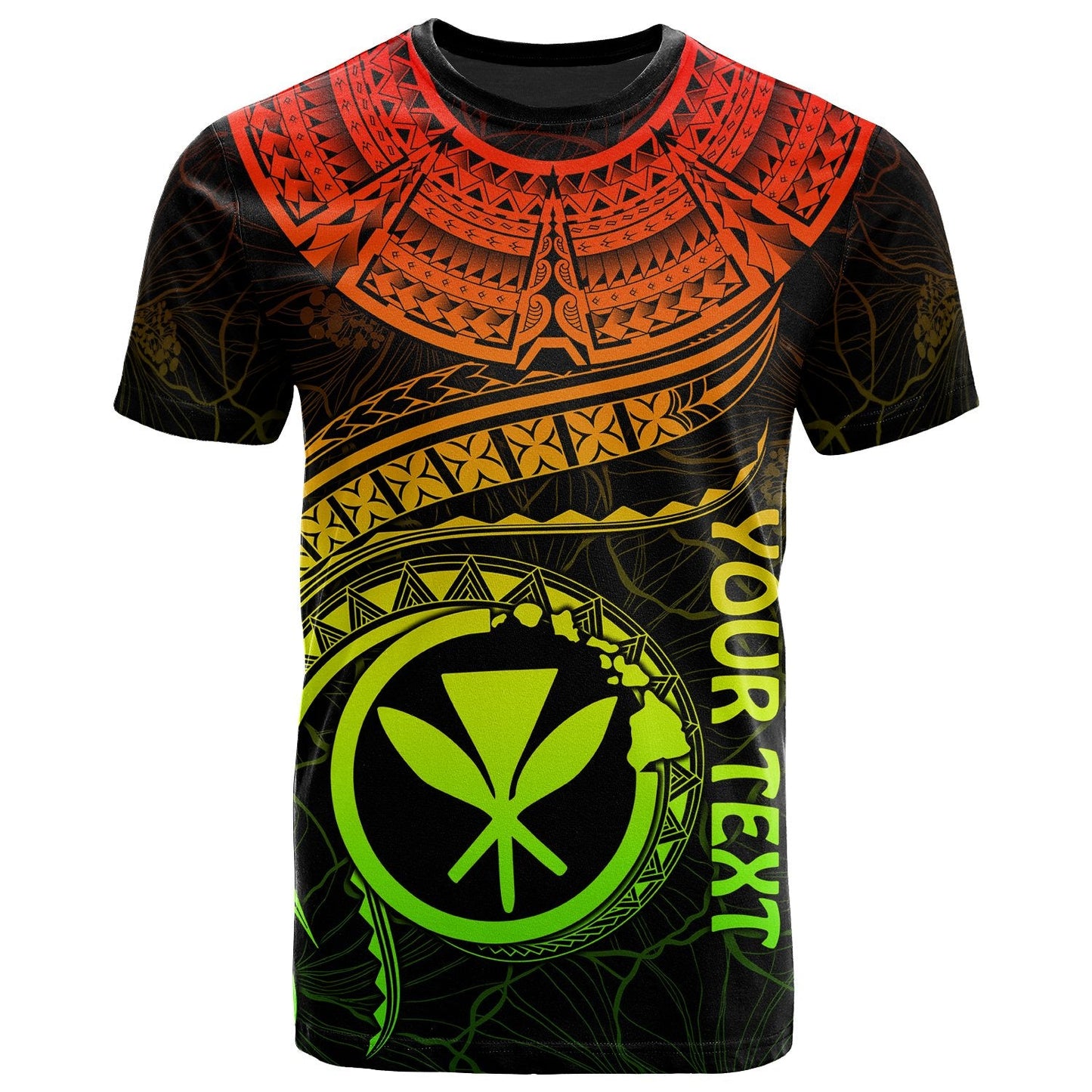 Polynesian Hawaii Kanaka Maoli Personalised T - Shirt - Hawaiian Waves Reggae