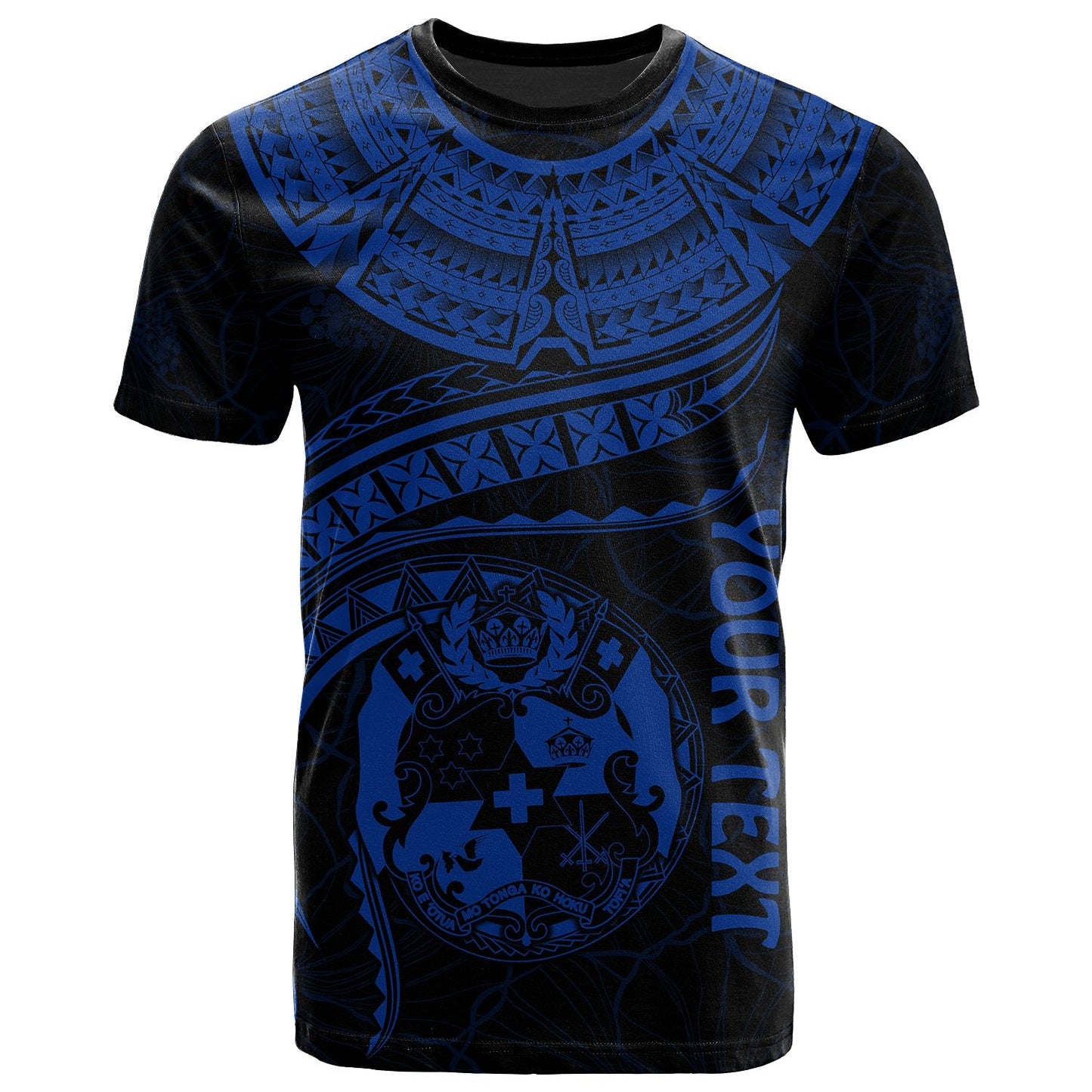 Tonga Polynesian Personalised T - Shirt - Tonga Waves Blue