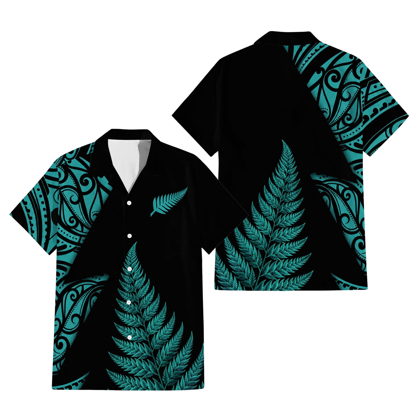 New Zealand Matching Outfit For Couple Silver Puletasi Dress And Hawaiian Shirt For Her Him