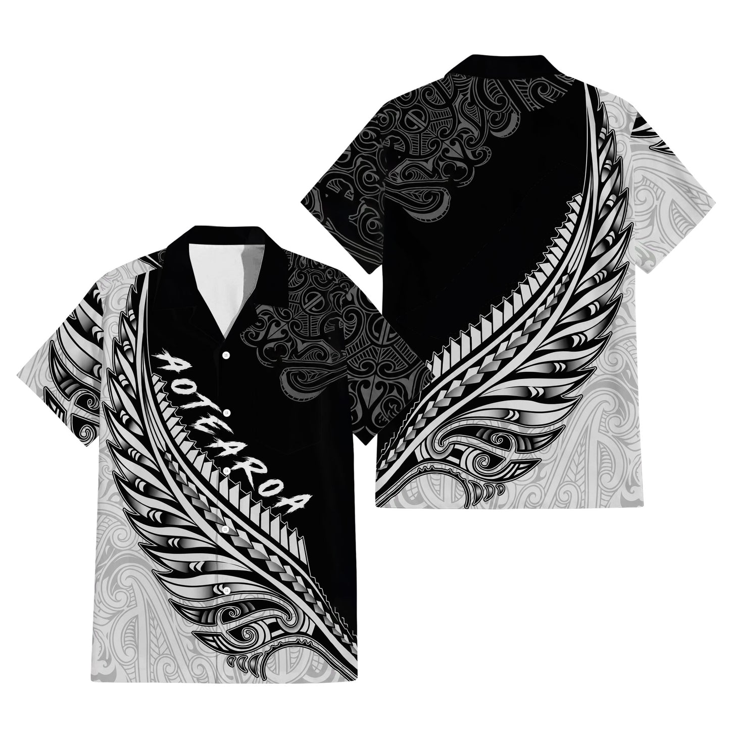 New Zealand Matching Outfit For Couple Silver Fern Aotearoa Puletasi Dress And Hawaiian Shirt For Her Him