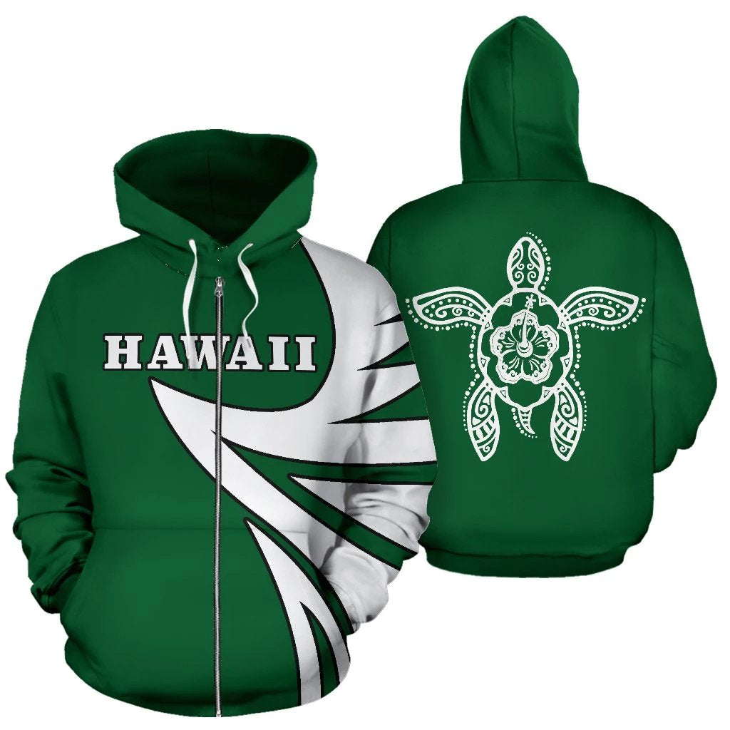 Hawaii Turtle Zip Up Hoodie Warrior Style