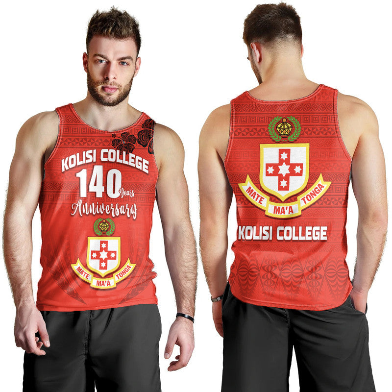 Kolisi Tonga College Atele Men Tank Top 140 Years Anniversary Tongan Ngatu