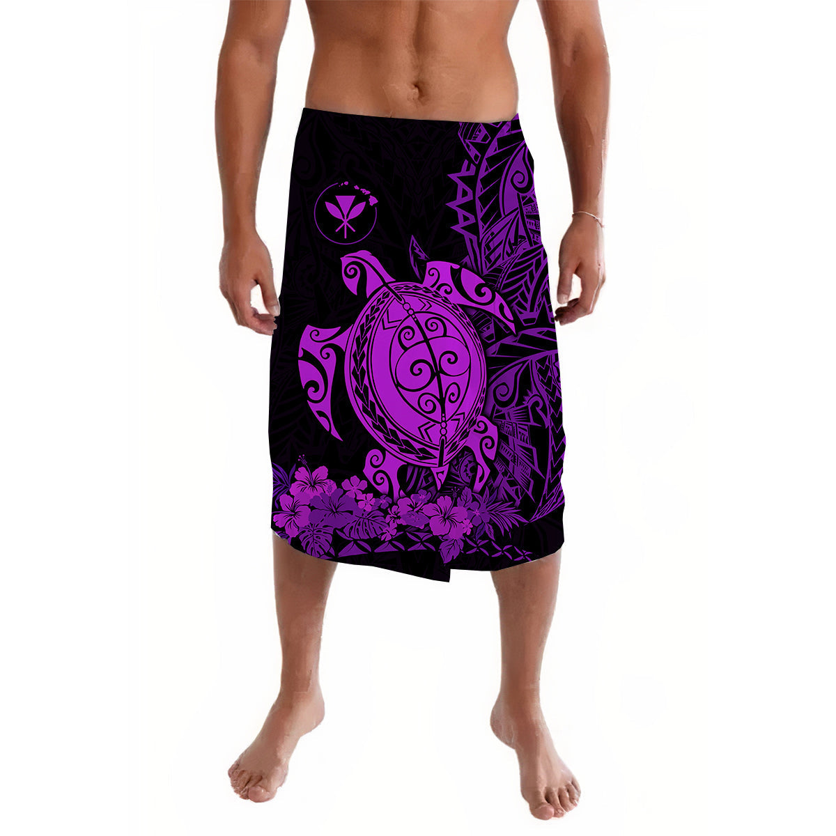 Hawaii Polynesian Lavalava Purple Sea Turtles Hawaiian
