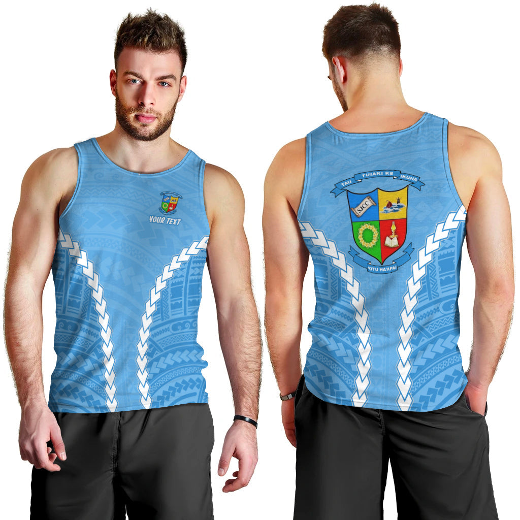 Custom Personalised 'OTU HA'APAI Blue Men Tank Top Mix Polynesian