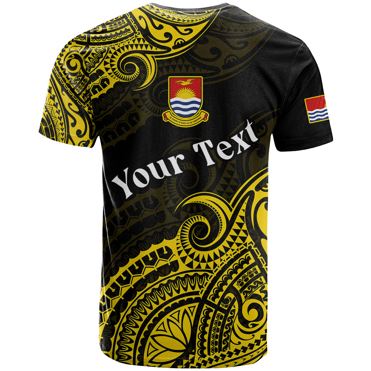 (Custom Personalised) Ribaberiki Kiribati Coat Of Arms Mix Yellow Polynesian T Shirt