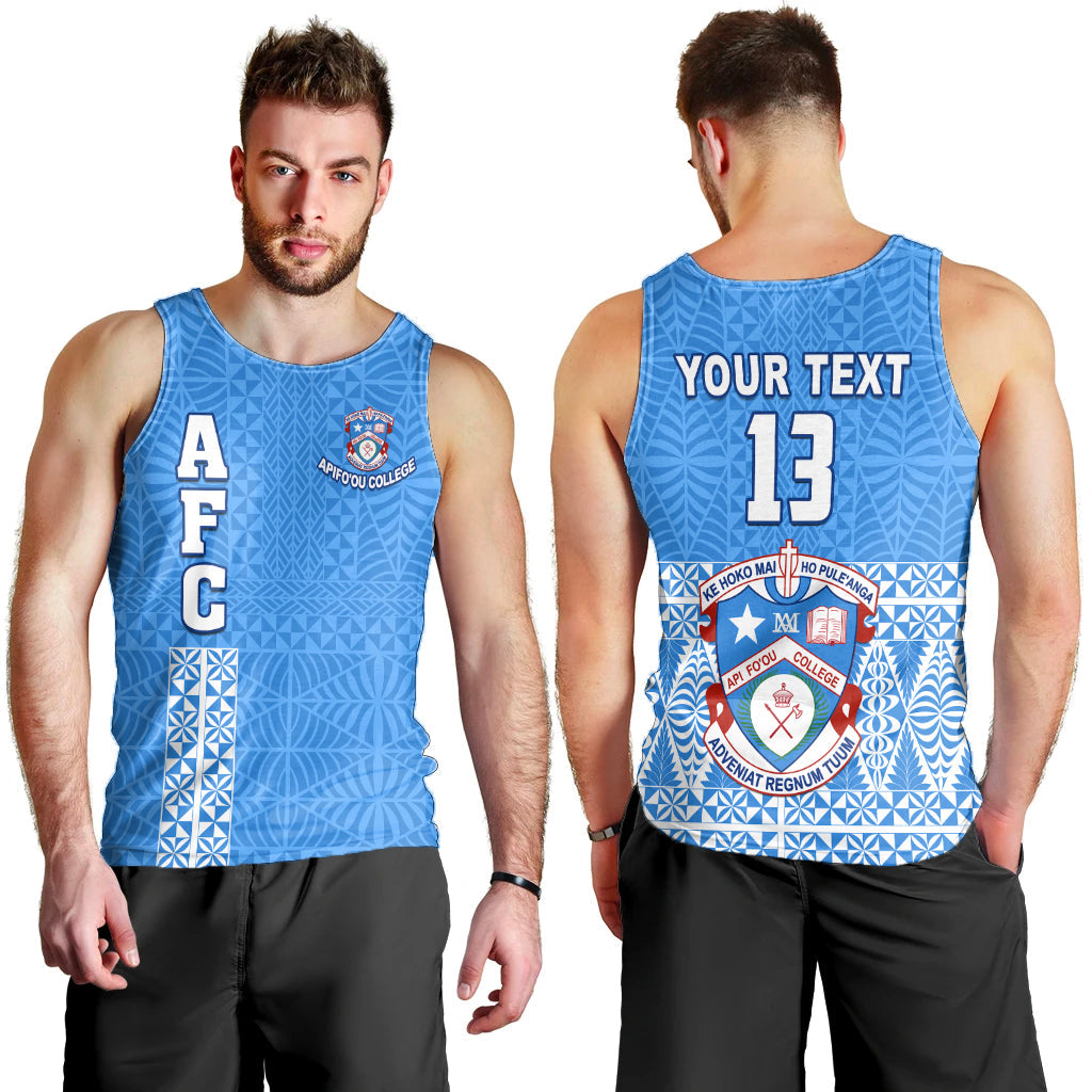 Custom Text and Number Apifo'ou College Men Tank Top Tongan Pattern AFC Lovers
