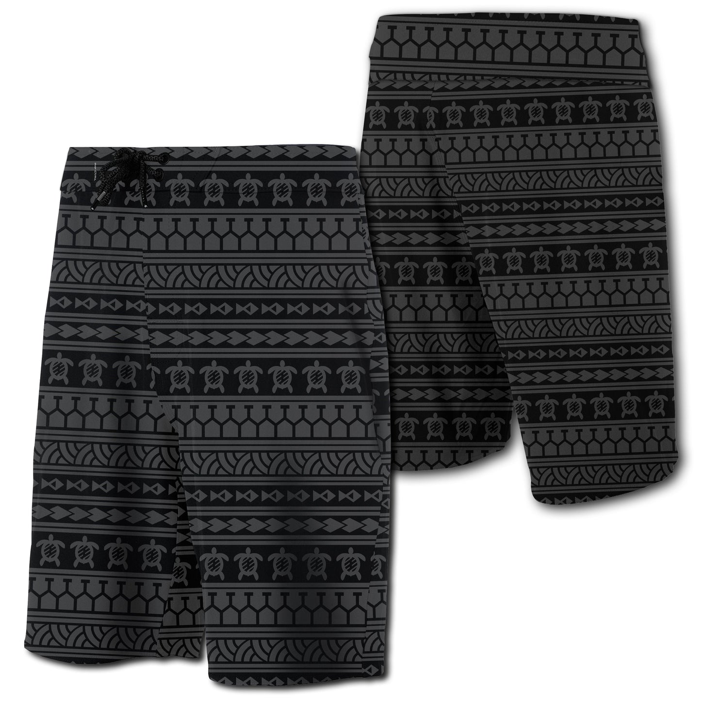 Hawaii Polynesian Tattoo Tribal Board Shorts Gray