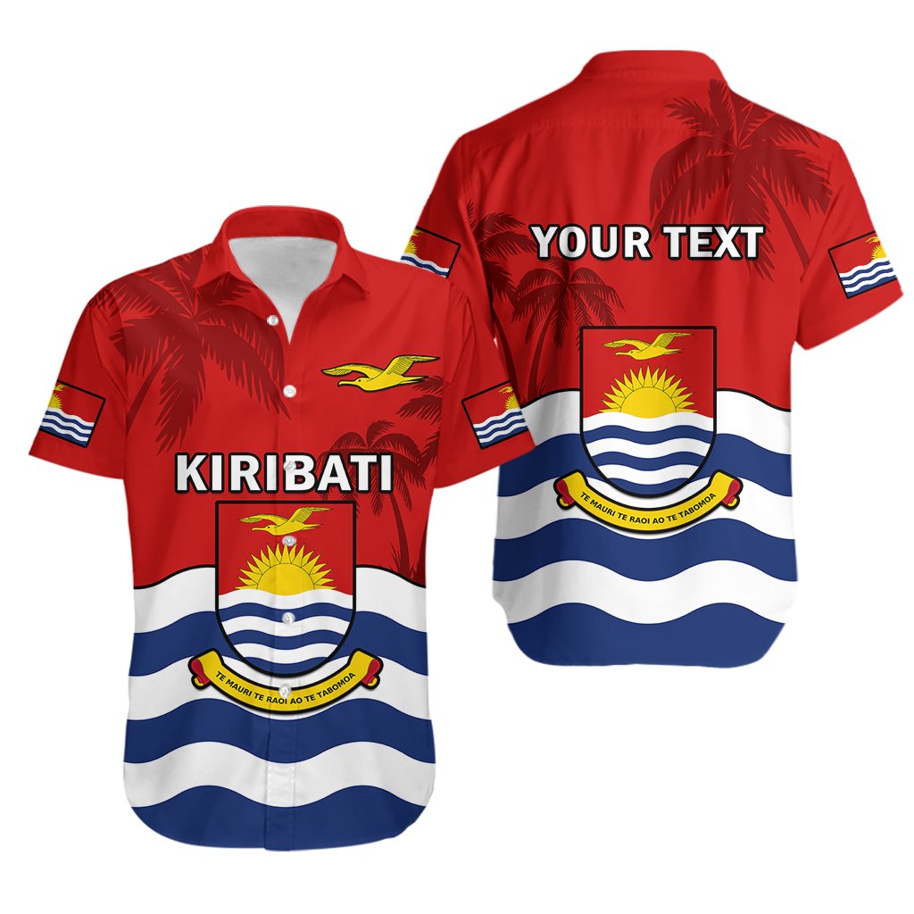 Custom Personalised Ribaberiki Kiribati Coat Of Arms Mix Palm Trees Hawaiian Shirt