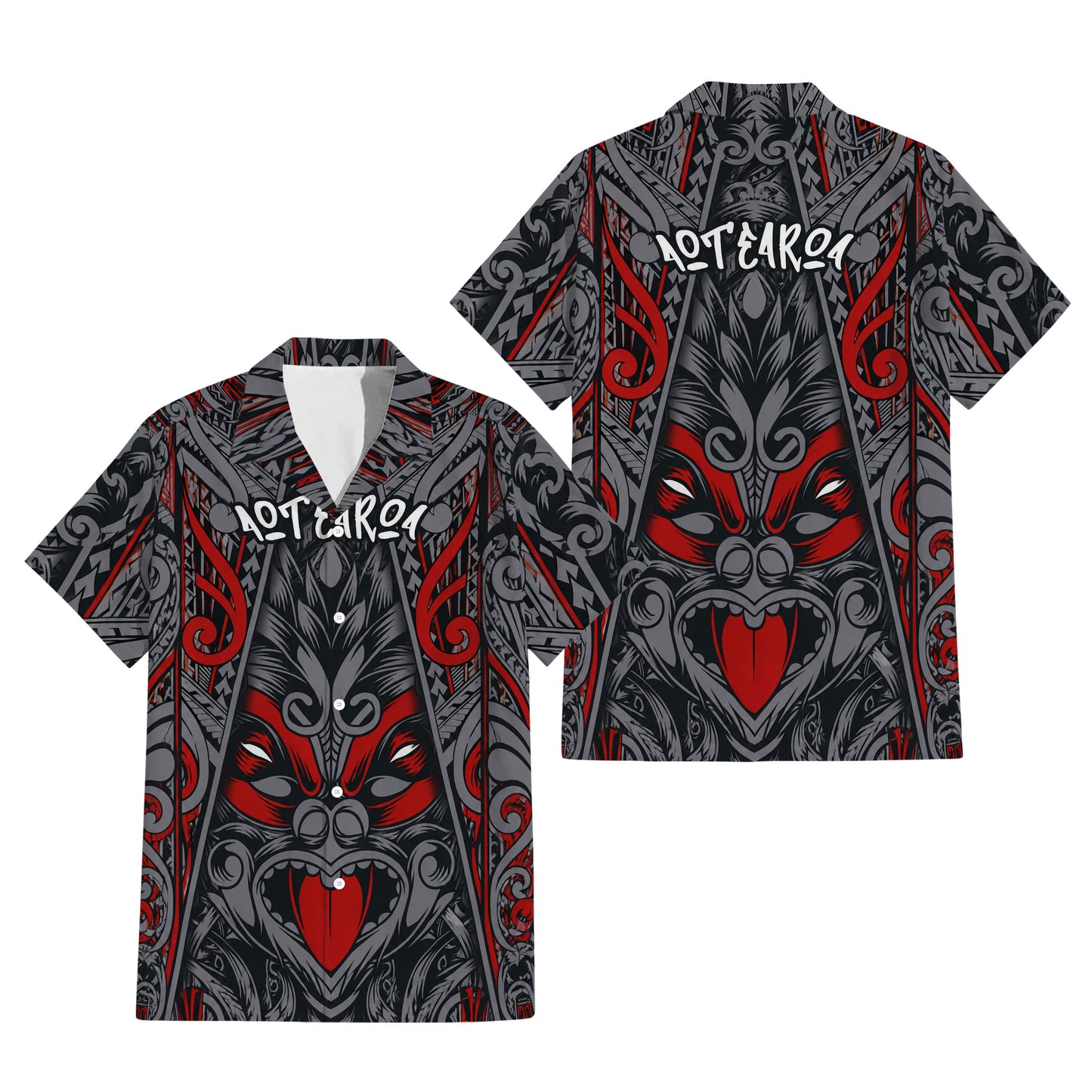 New Zealand Aotearoa Matching Outfit For Couple NZ Mask Pattern Dress And Hawaiian Shirt