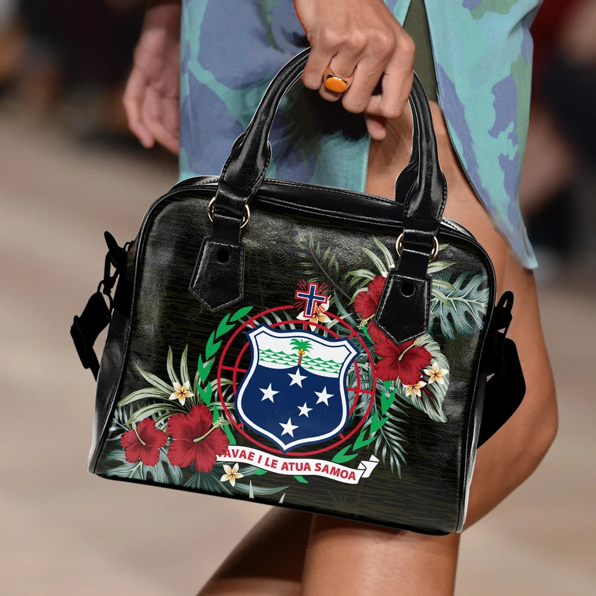 Samoa Hibiscus Shoulder Handbag