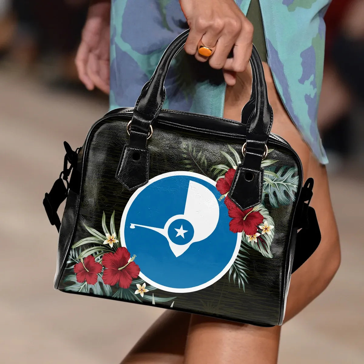 Yap Hibiscus Shoulder Handbag