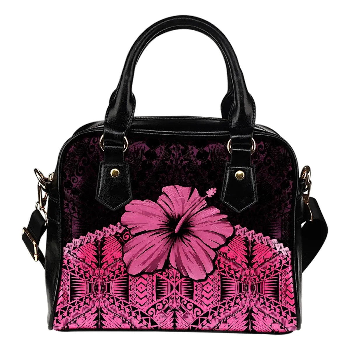 Polynesian Shoulder Handbag Pink Hibiscus