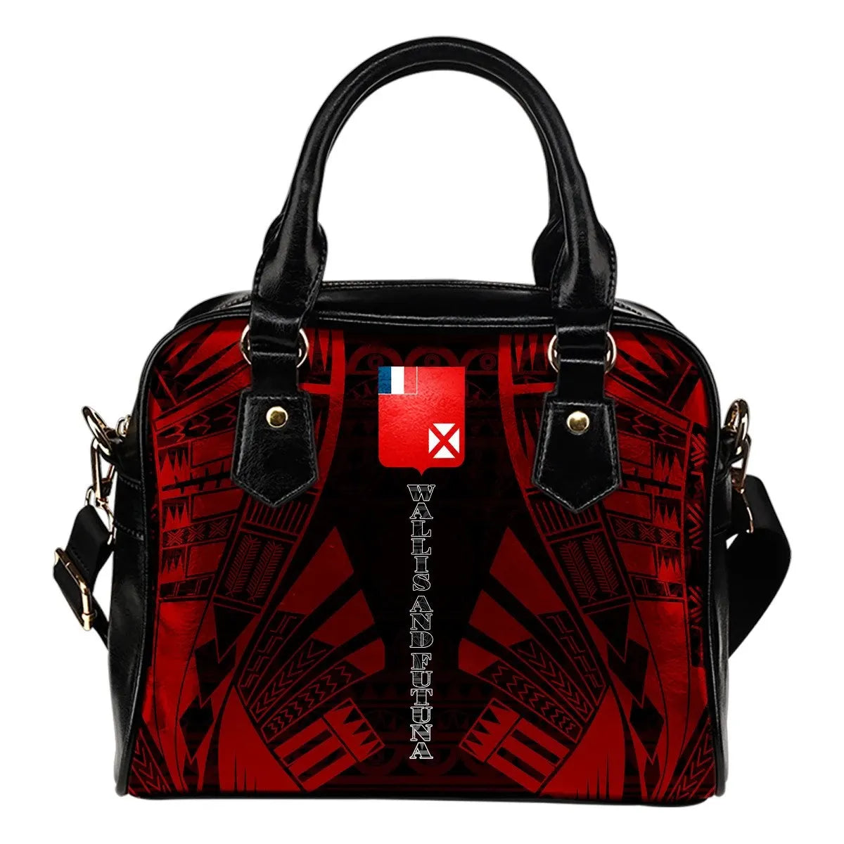 Wallis And Futuna Shoulder Handbag Polynesian Tattoo Red 0
