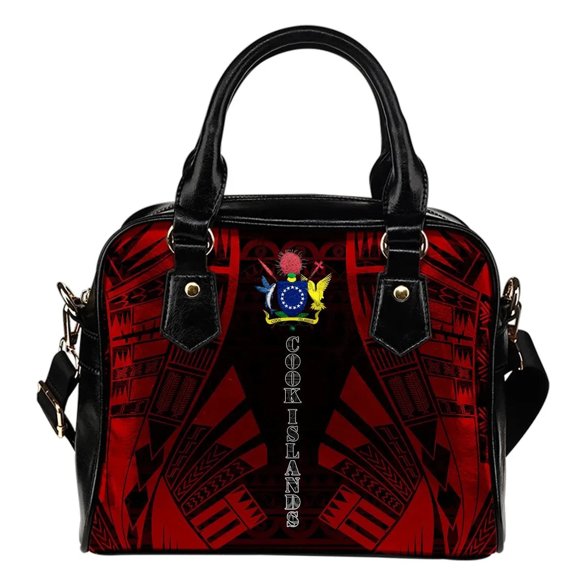 Cook Islands Shoulder Handbag Polynesian Tattoo Red 0