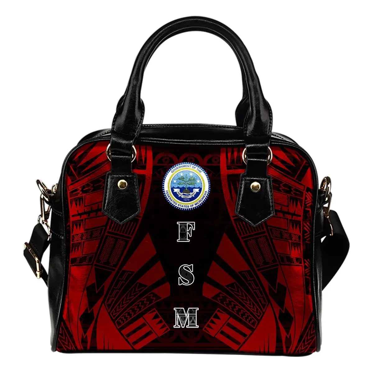 Federated States Of Micronesia Shoulder Handbag Polynesian Tattoo Red 0