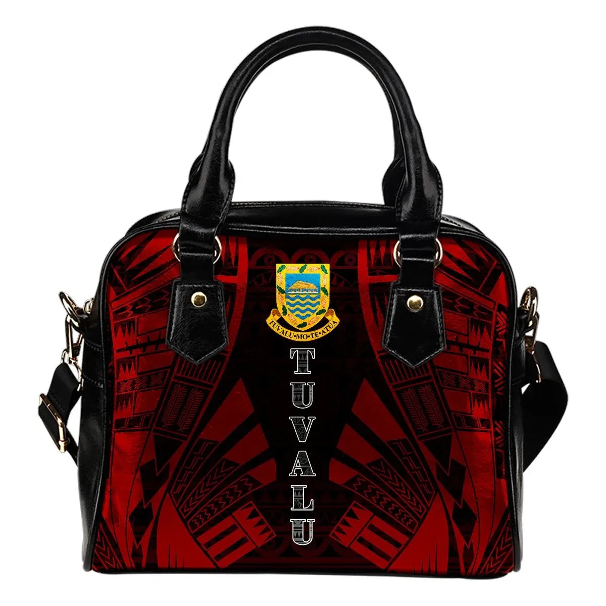 Tuvalu Shoulder Handbag Polynesian Tattoo Red 0