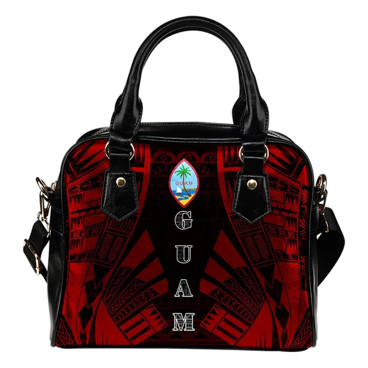 Guam Shoulder Handbag Polynesian Tattoo Red 0