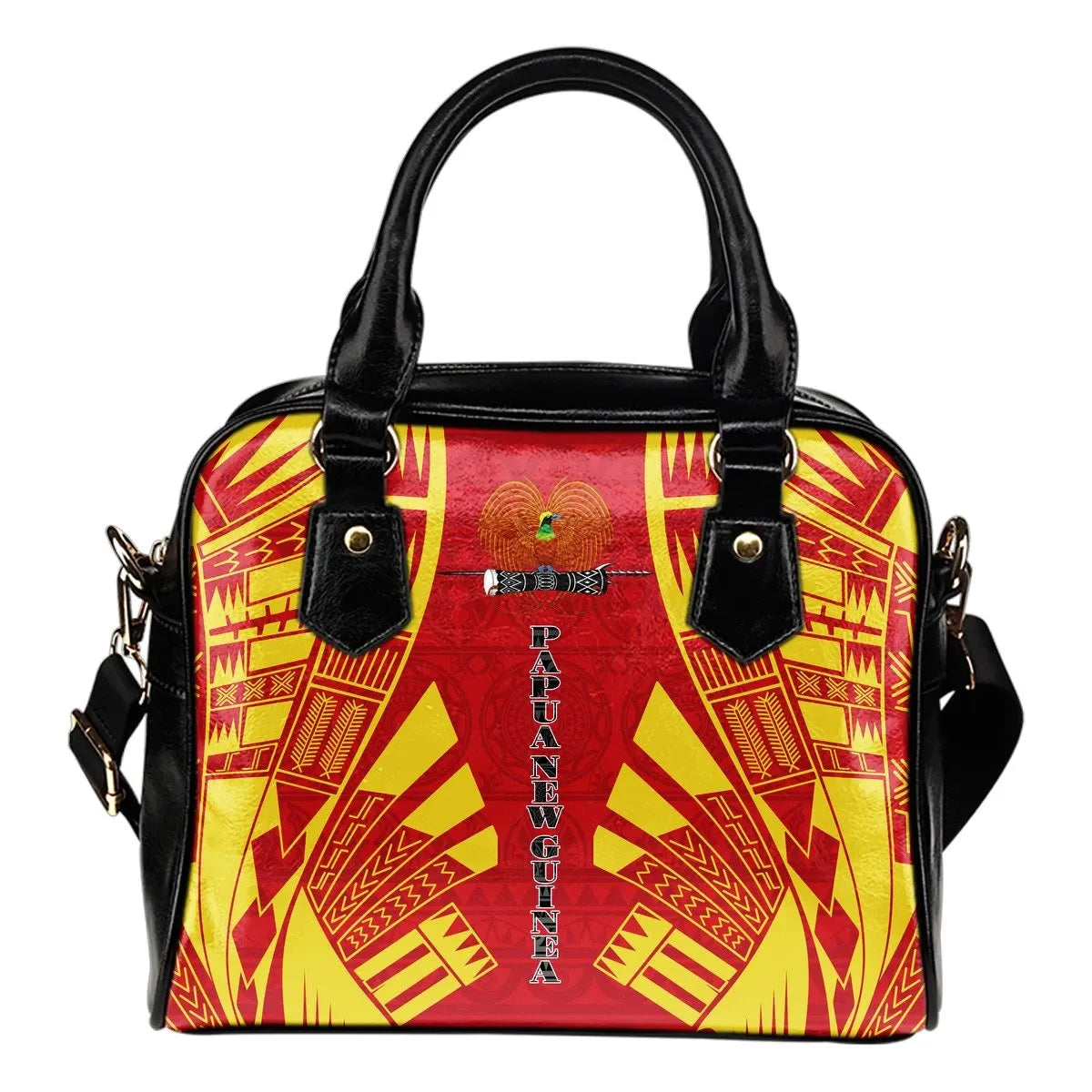 Papua New Guinea Shoulder Handbag Polynesian Tattoo Flag 0