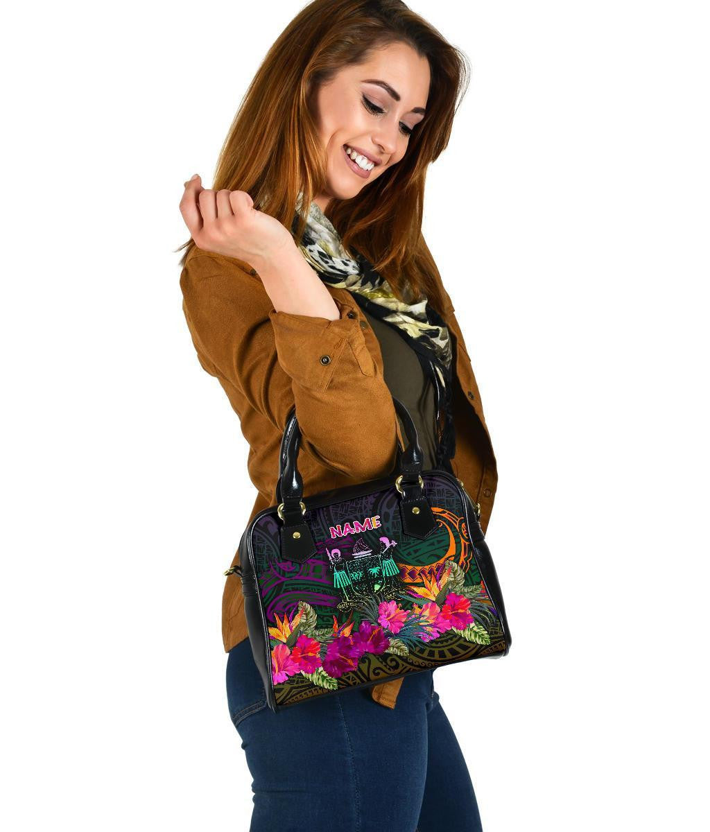 Fiji Personalised Shoulder Handbag Summer Hibiscus