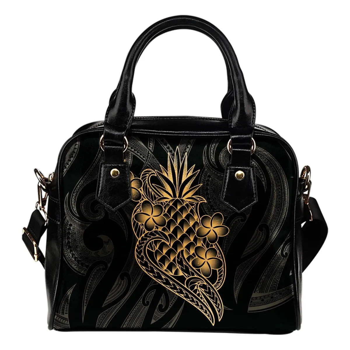 Polynesian Shoulder Handbag Gold Pineapple