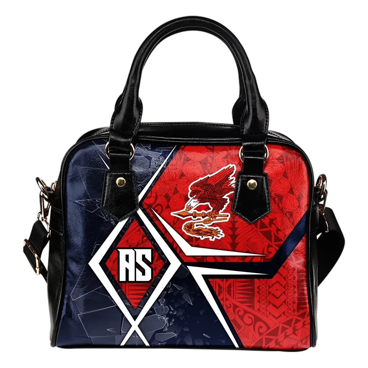 American Samoa Shoulder Handbag As Flag With Polynesian Patterns