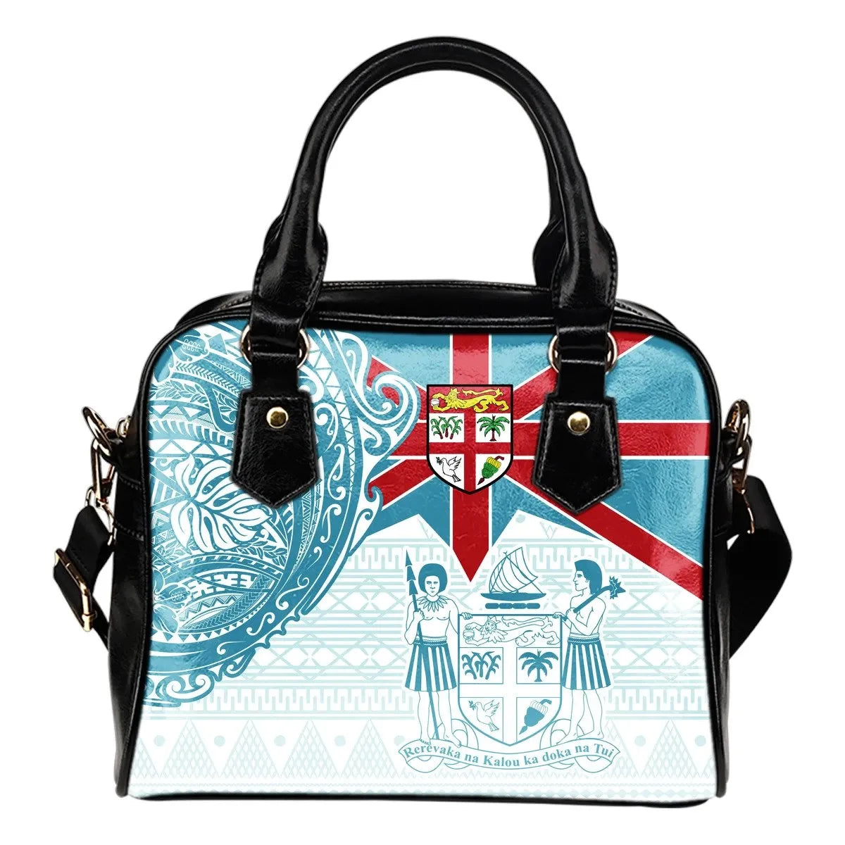 Fiji Polynesian Shoulder Handbag Fiji Flag With Coat Of Arms