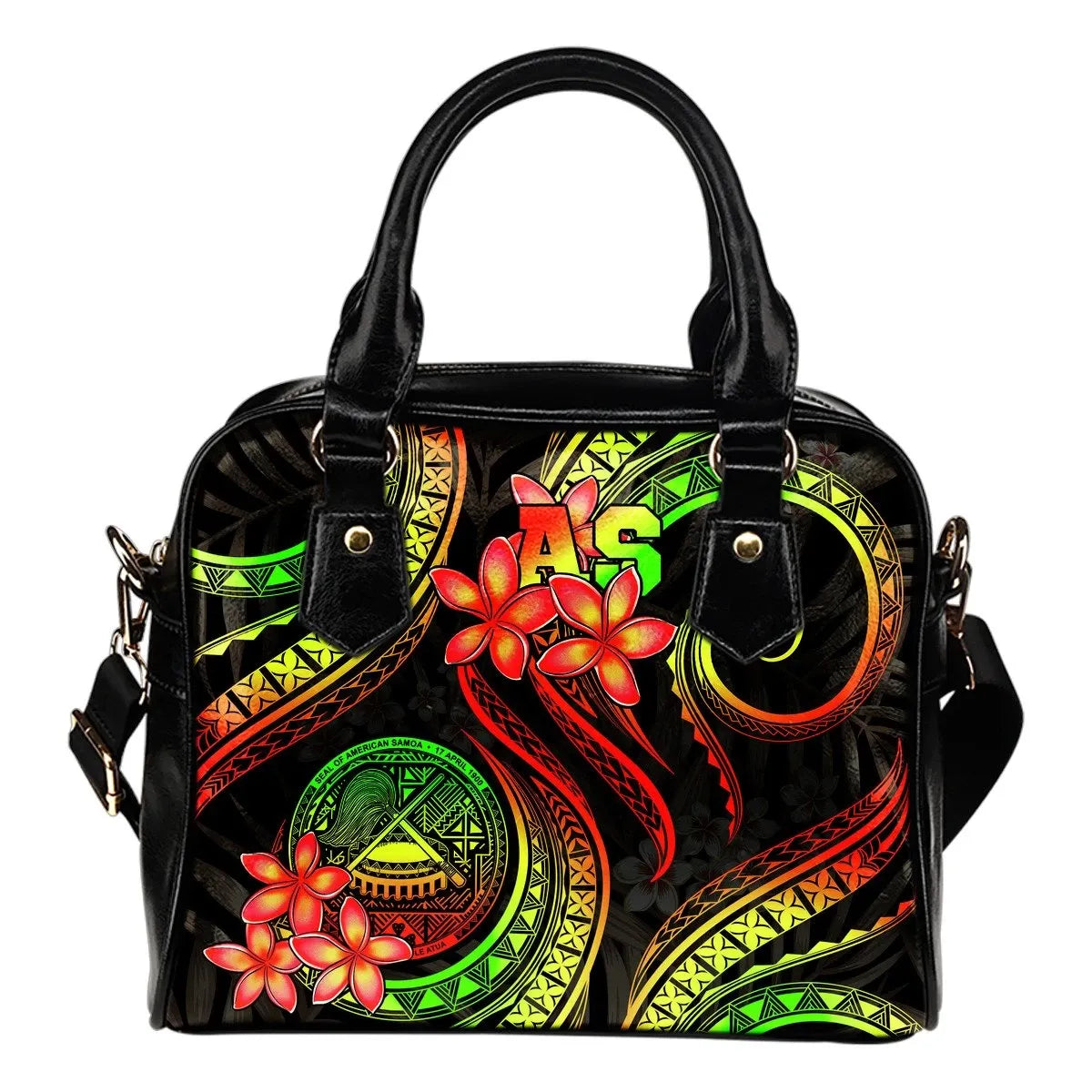 American Samoa Polynesian Shoulder Handbag Reggae Plumeria