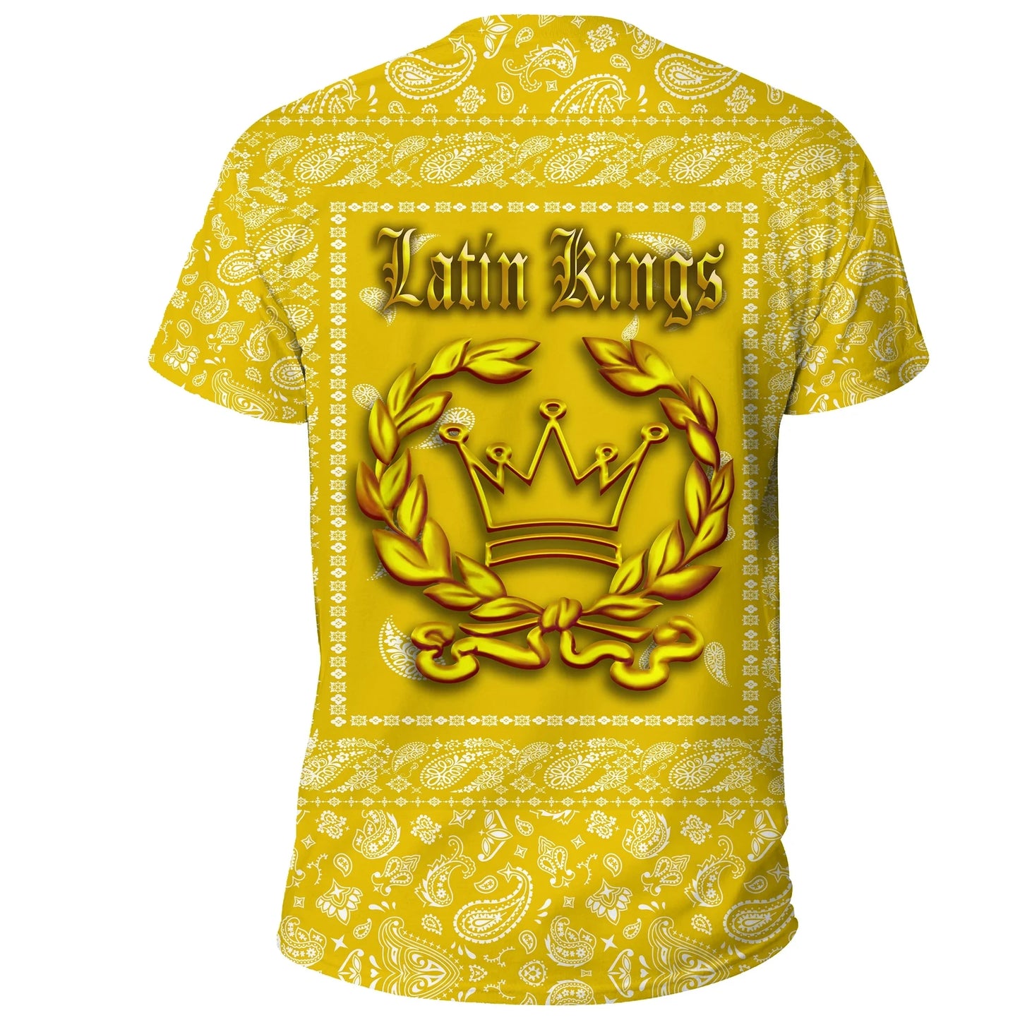 Latin Kings Gang T-Shirt Yellow Bandana Unisex Printed Shirt