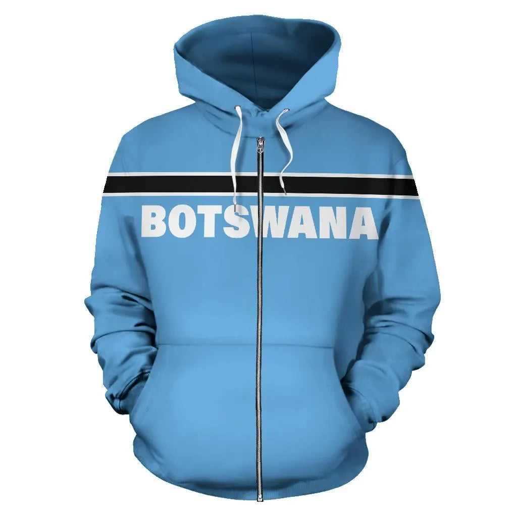 Botswana All Over Zip Up Hoodie Horizontal Style