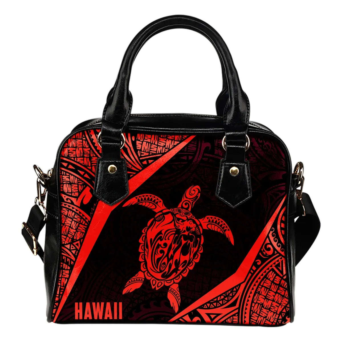 Hawaii Polynesian Shoulder Handbag Turtle Red