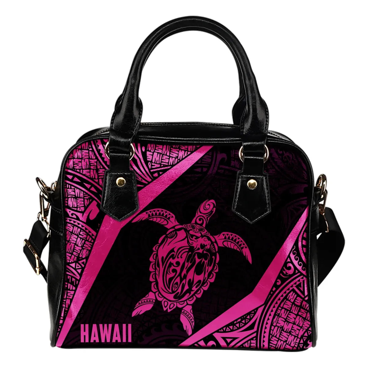 Hawaii Polynesian Shoulder Handbag Turtle Pink