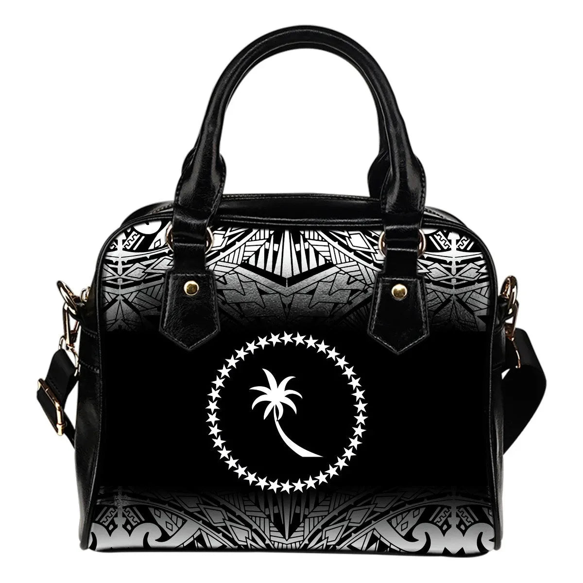 Chuuk Shoulder Handbag Micronesian Black Fog Style
