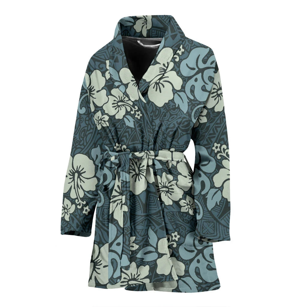 Hibiscus Polynesian Women's Bath Robe Th5