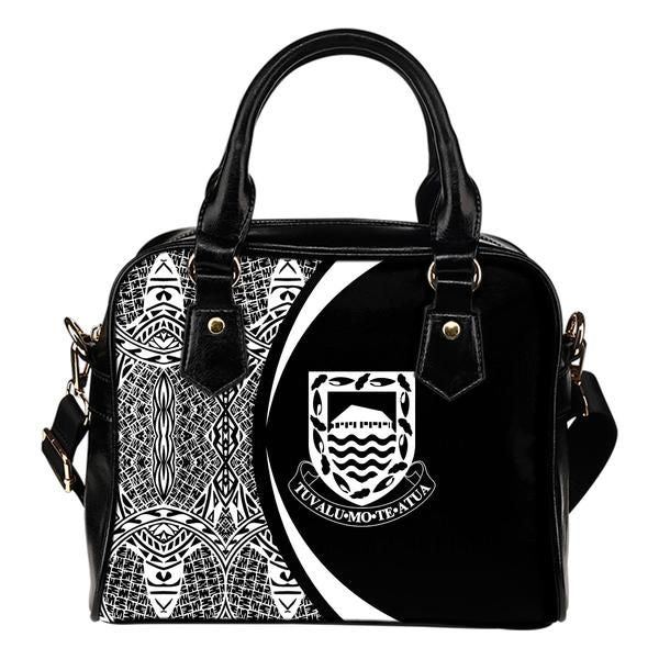 Tuvalu Coat Of Arms Polynesian Shoulder Handbag Circle Style 01