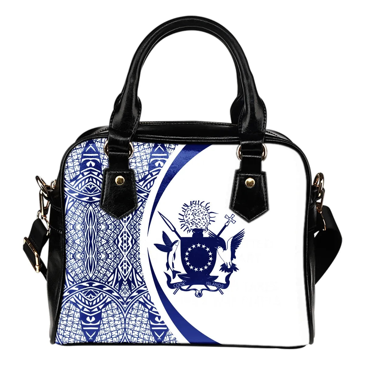 Cook Islands Coat Of Arms Polynesian Shoulder Handbag Circle Style 05