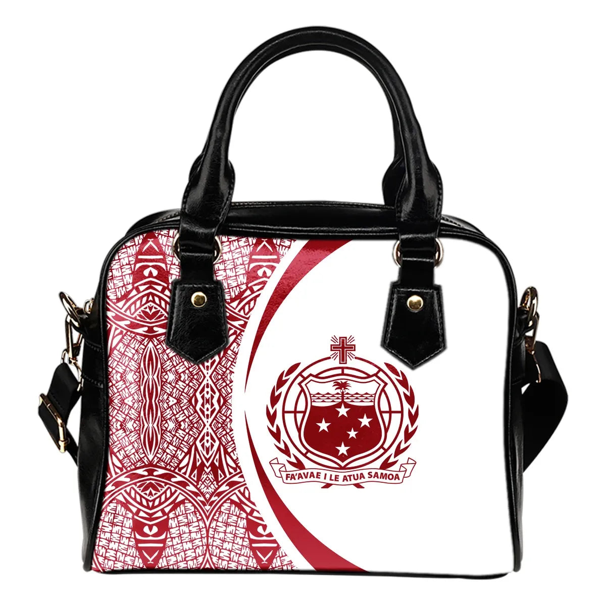 Samoa Coat Of Arms Polynesian Shoulder Handbag Circle Style 07
