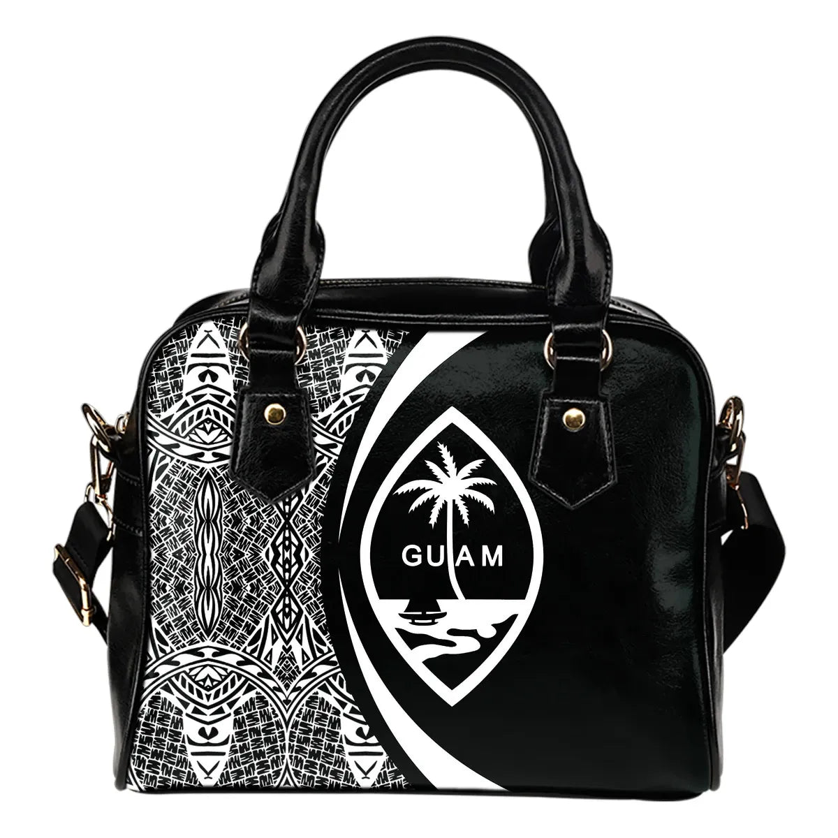 Guam Coat Of Arms Shoulder Handbag Circle Style 01