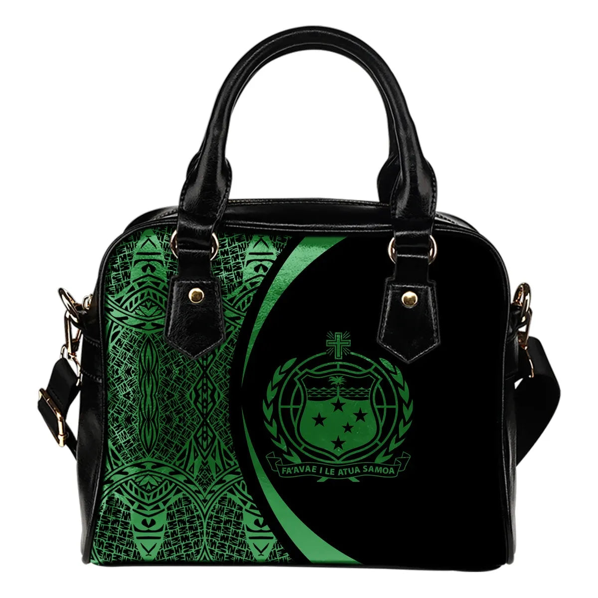 Samoa Coat Of Arms Polynesian Shoulder Handbag Circle Style 08