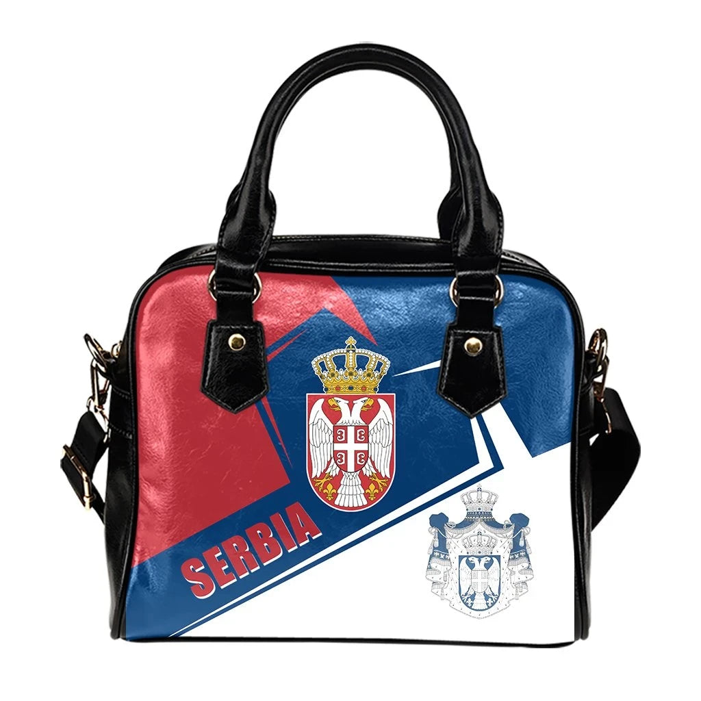 Serbia Shoulder Handbag Coat Of Arms Flag Style