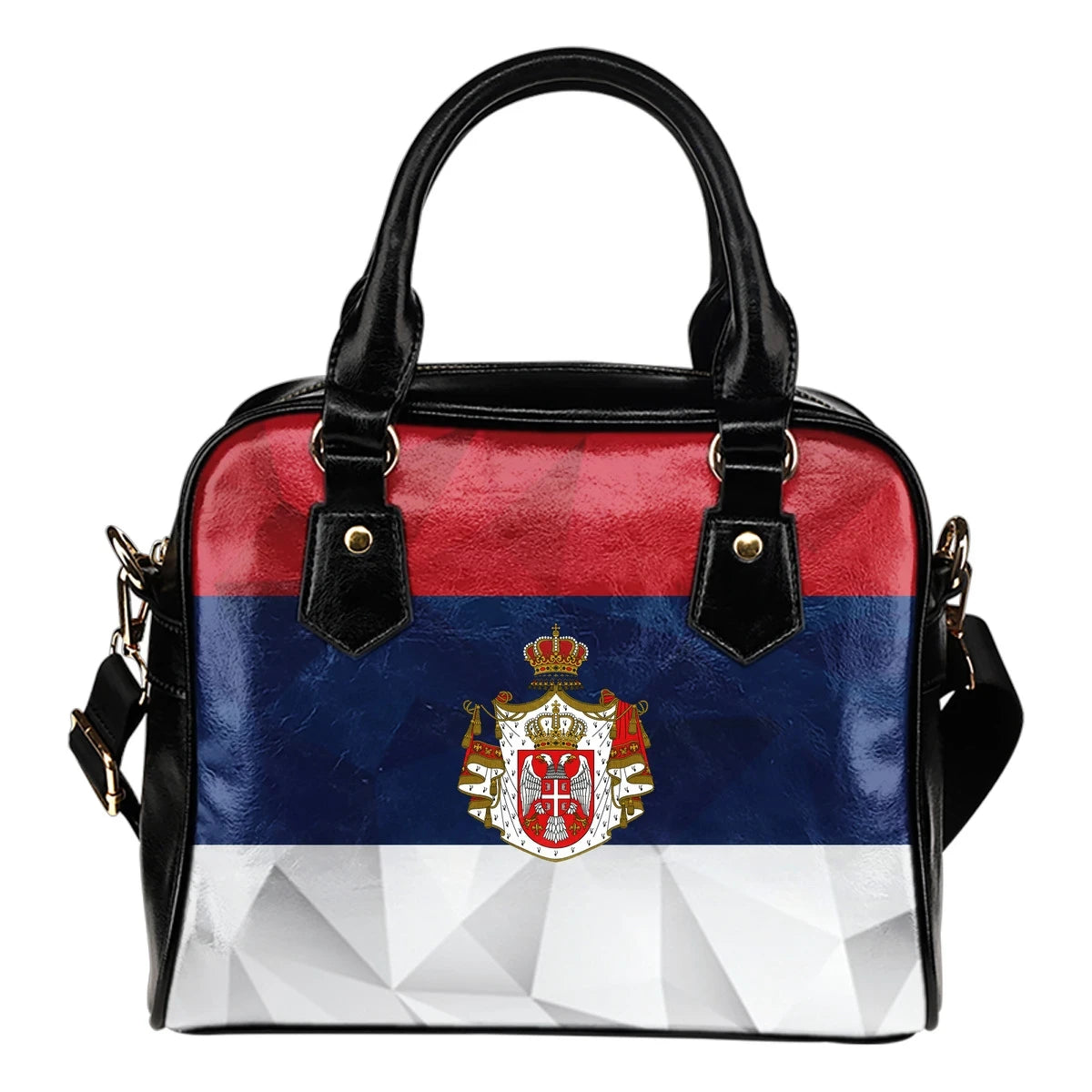 Kingdom Of Serbia Shoulder Handbag Flag Polygonal