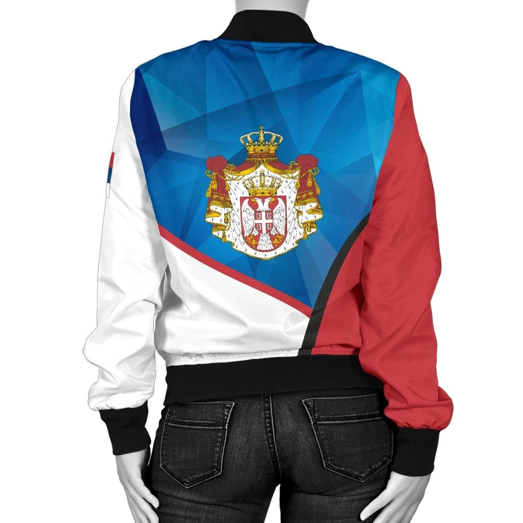 Serbia Women Bomber Jacket White Eagle Version