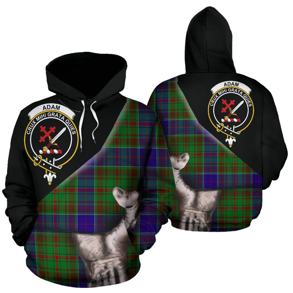 Printivon Adam Tartan Clan Crest Hoodie Patronage