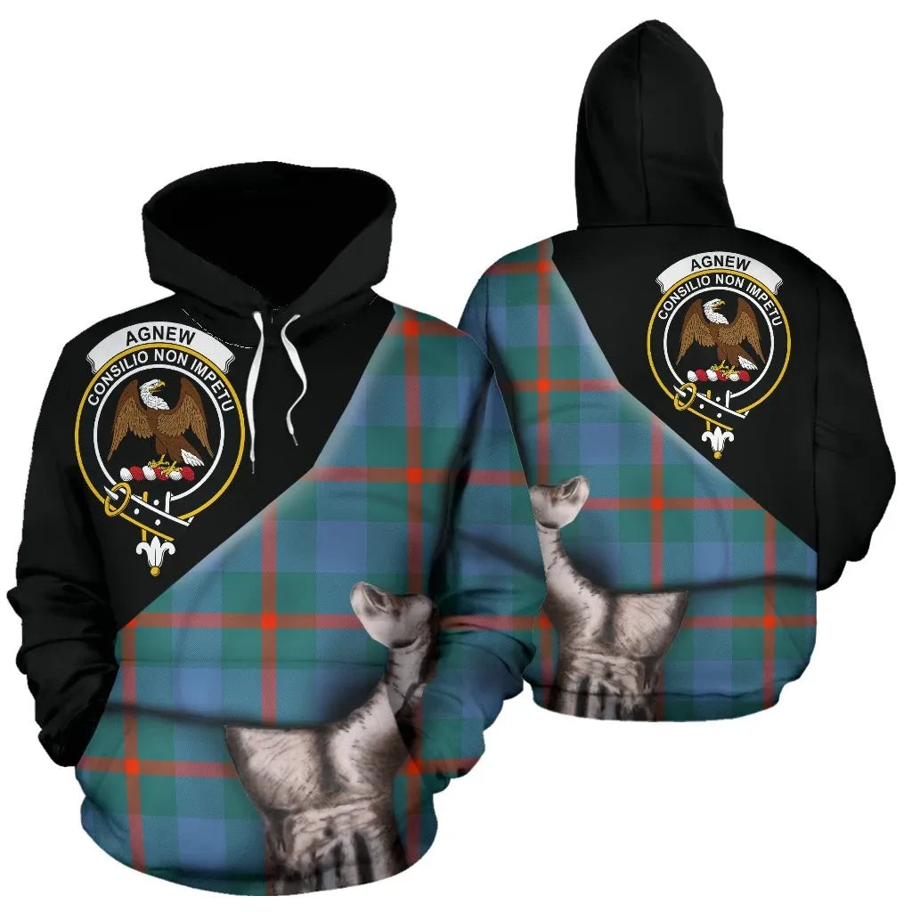 Printivon Agnew Ancient Tartan Clan Crest Hoodie Patronage