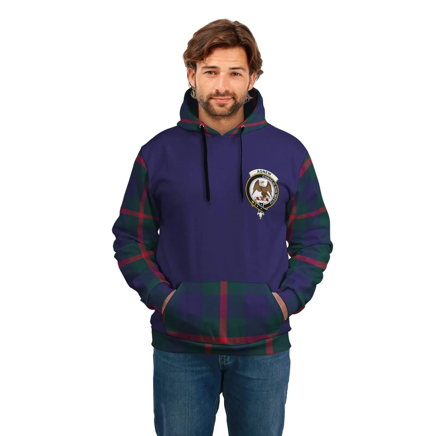 Printivon Agnew Clans Tartan All Over Hoodie Sleeve Color