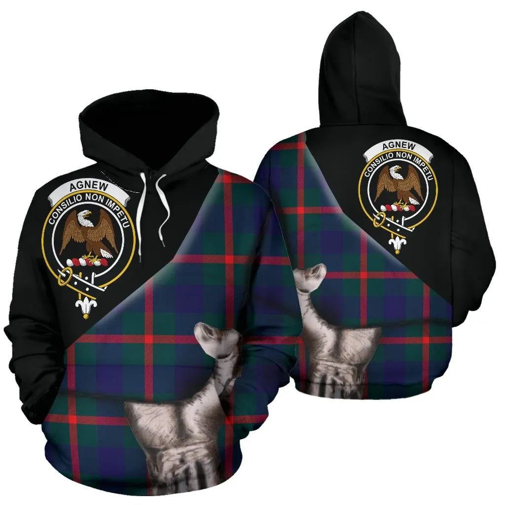 Printivon Agnew Modern Tartan Clan Crest Hoodie Patronage