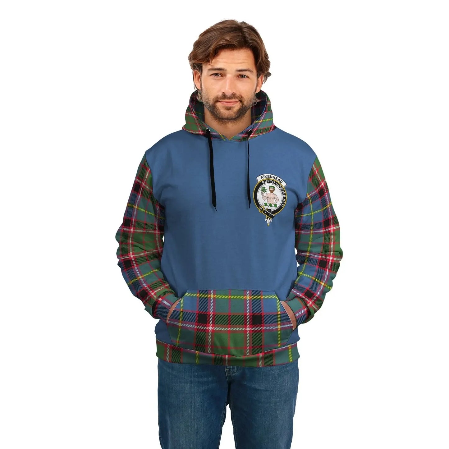 Printivon Aikenhead Clans Tartan All Over Hoodie Sleeve Color
